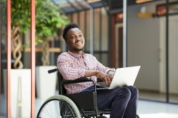 African man with disability